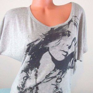 POETRY Gray Beaded Casual Summer Blouse top shirt Sz S M
